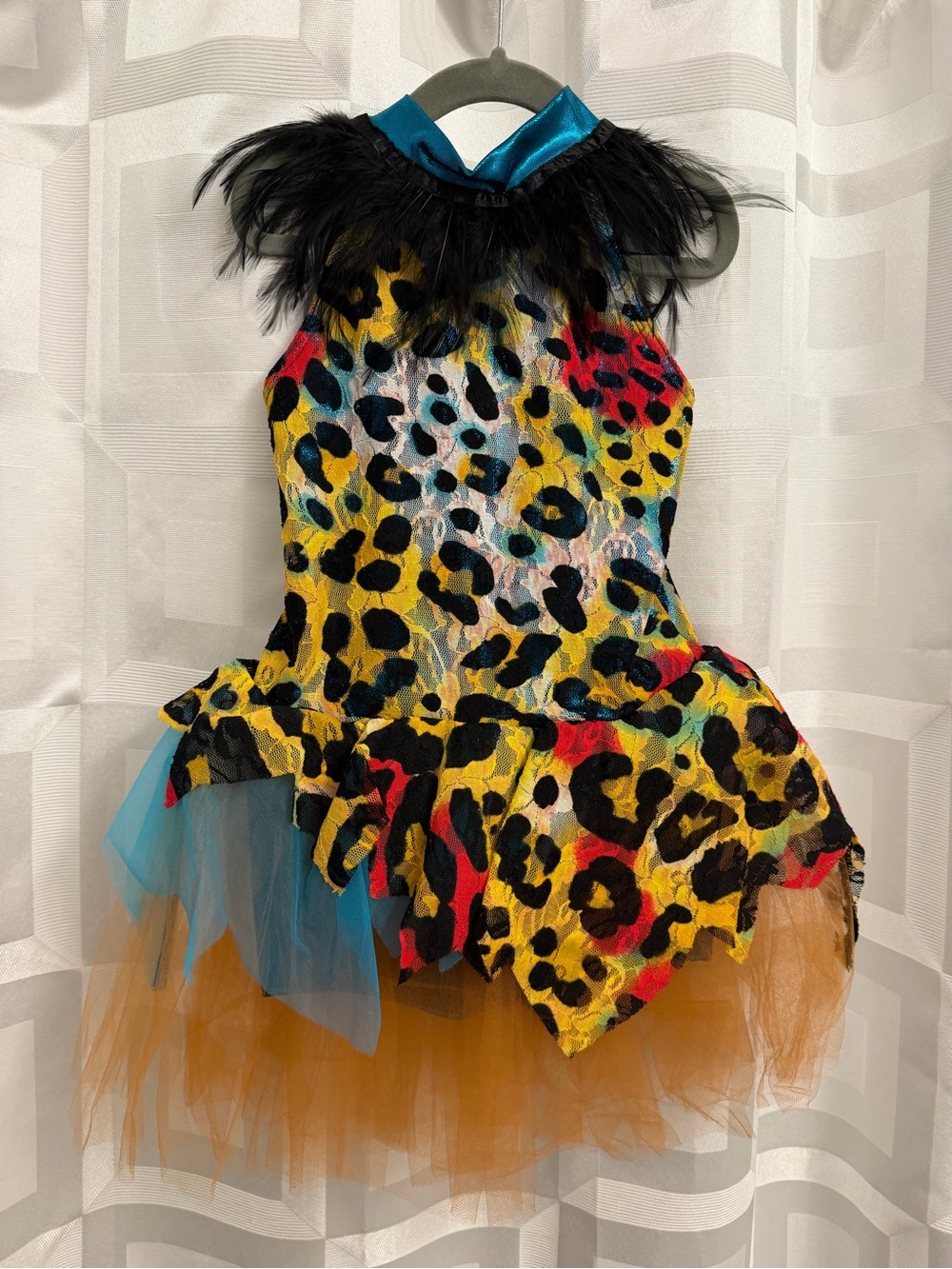 Girls Cheetah animal print tutu leotard dance costume size small
